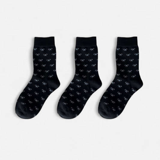 Anna-Kaci Women's 3-Pack Crew Socks with Allover Print Design Soft Stretch Knit for Everyday Comfort