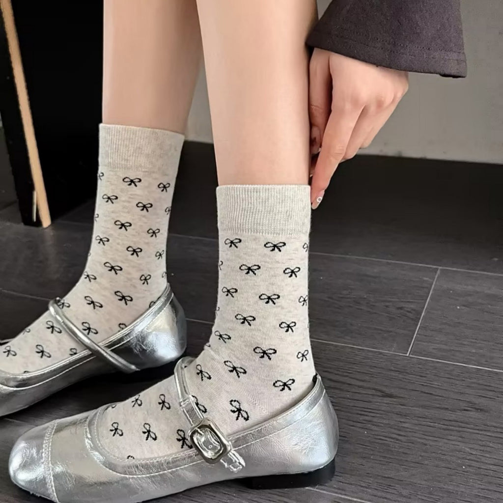 Anna-Kaci Women's 3-Pack Crew Socks with Allover Print Design Soft Stretch Knit for Everyday Comfort