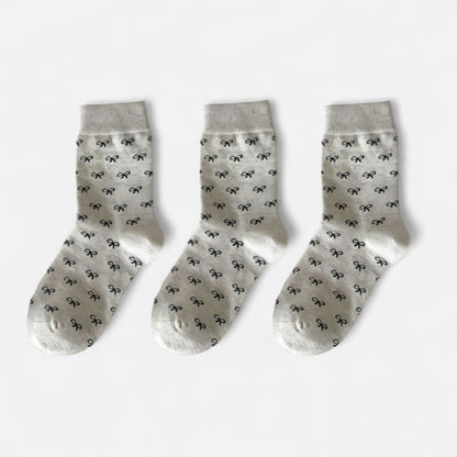 Anna-Kaci Women's 3-Pack Crew Socks with Allover Print Design Soft Stretch Knit for Everyday Comfort