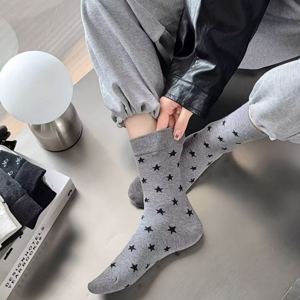 Anna-Kaci Women's 3-Pack Crew Socks with Allover Print Design Soft Stretch Knit for Everyday Comfort