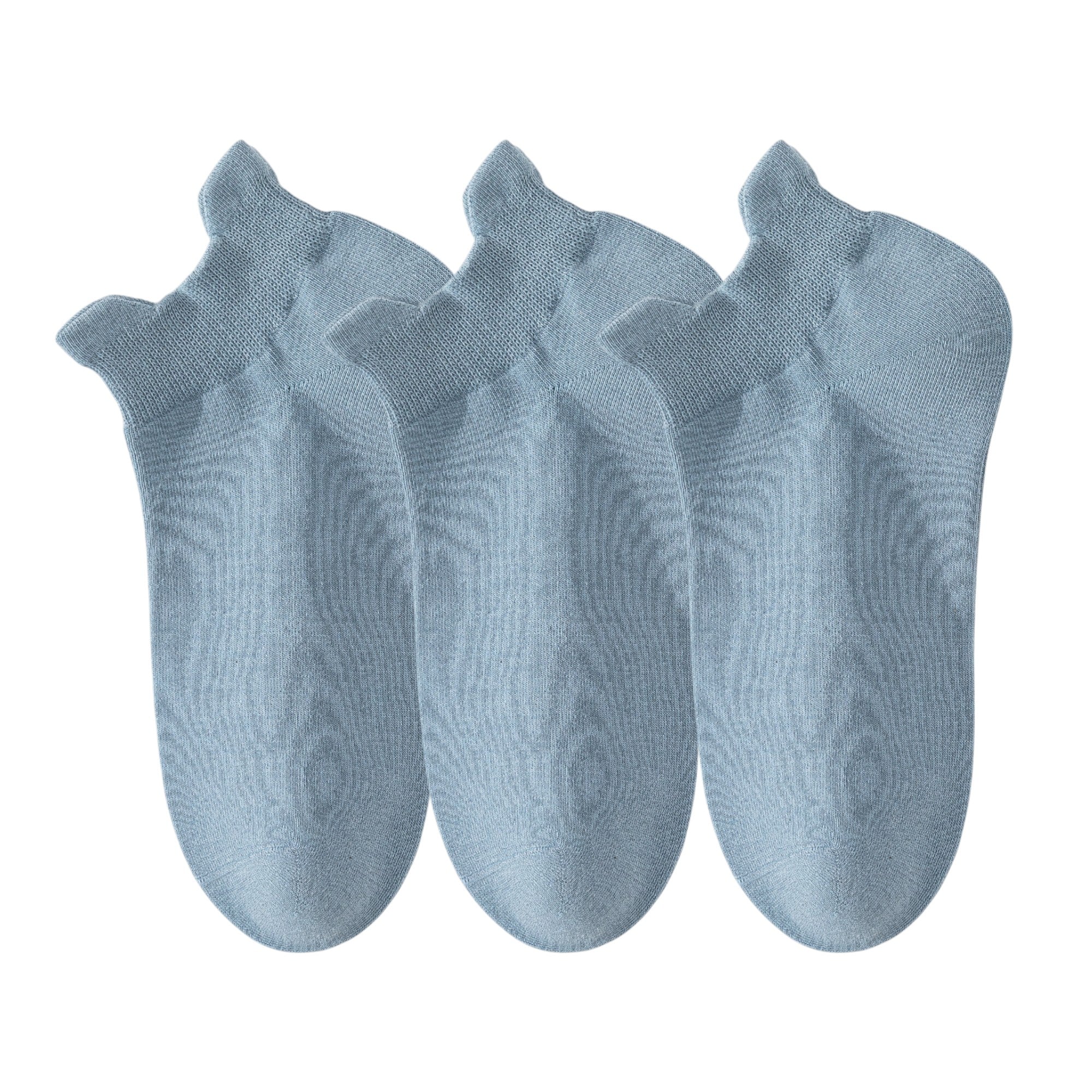 Anna-Kaci 3-Pack Women's Low Cut Ankle Socks with Heel Tab Design Antibacterial Cotton