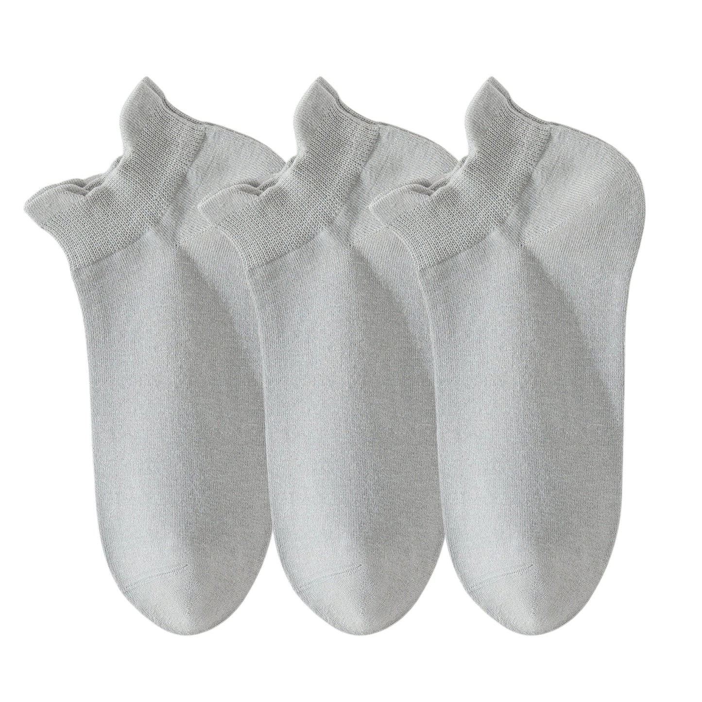 Anna-Kaci 3-Pack Women's Low Cut Ankle Socks with Heel Tab Design Antibacterial Cotton