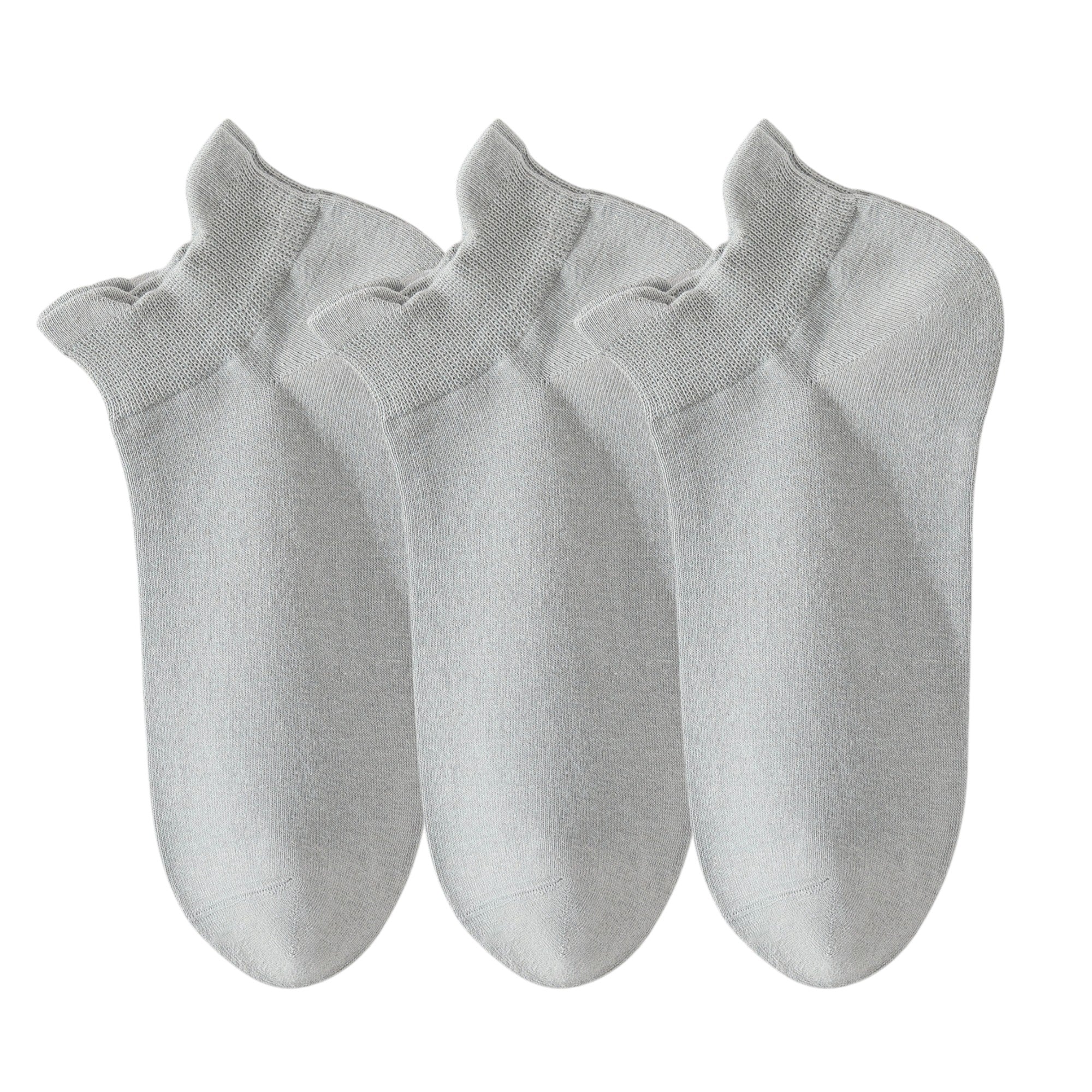 Anna-Kaci 3-Pack Women's Low Cut Ankle Socks with Heel Tab Design Antibacterial Cotton