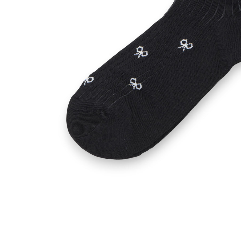 Anna-Kaci 3-Pack Women's Crew Socks with Allover Bow Embroidery and Ribbed Texture