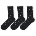 Anna-Kaci 3-Pack Women's Crew Socks with Allover Bow Embroidery and Ribbed Texture