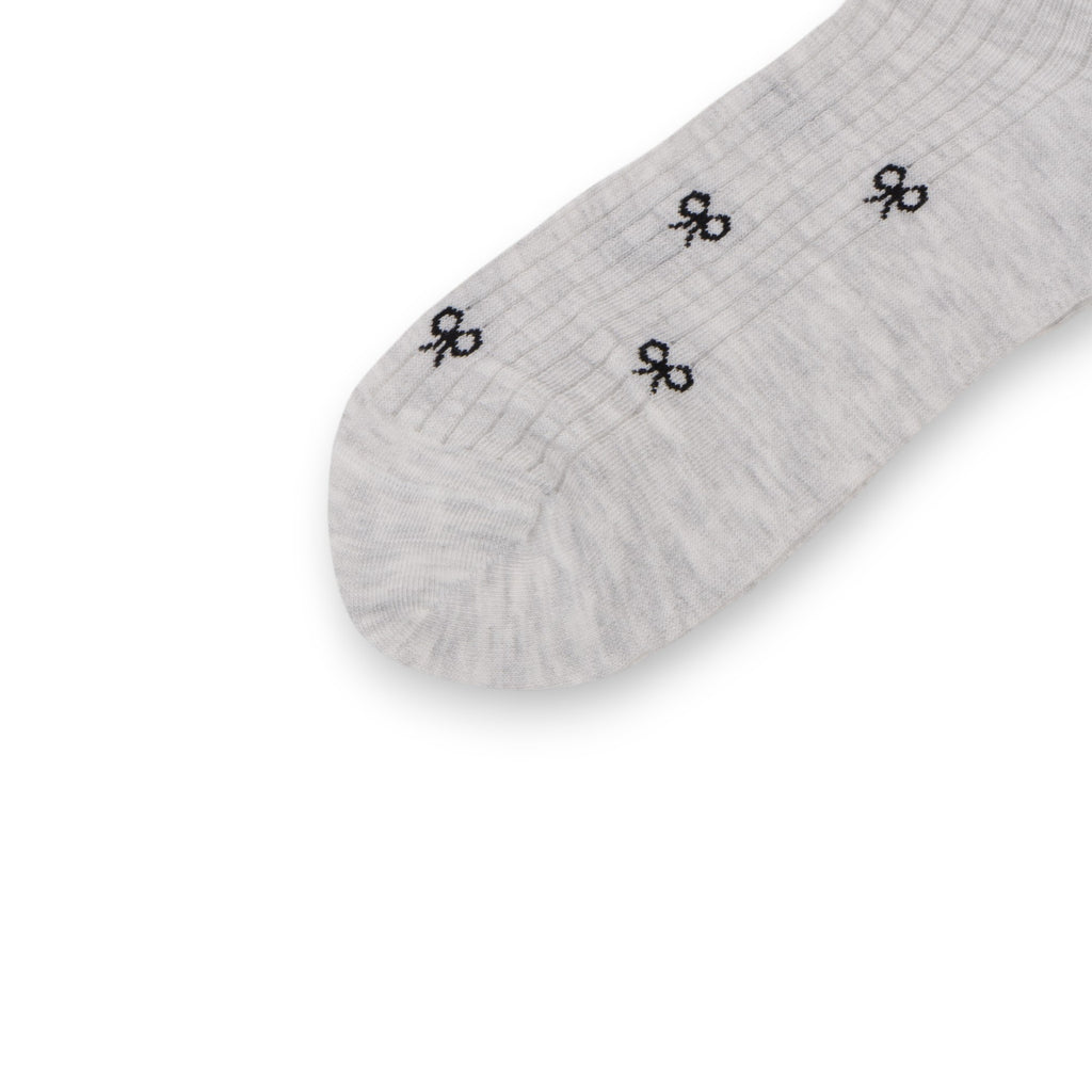 Anna-Kaci 3-Pack Women's Crew Socks with Allover Bow Embroidery and Ribbed Texture