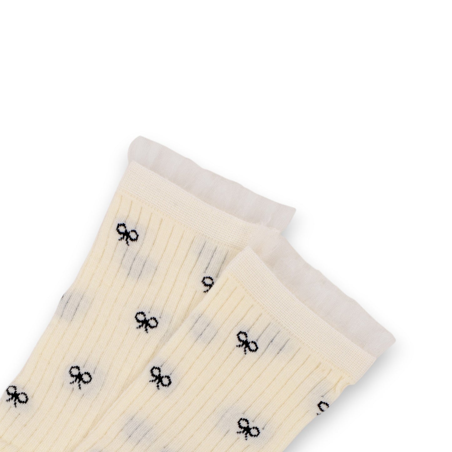 Anna-Kaci 3-Pack Women's Crew Socks with Allover Bow Embroidery and Ribbed Texture
