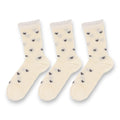 Anna-Kaci 3-Pack Women's Crew Socks with Allover Bow Embroidery and Ribbed Texture
