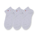 Anna-Kaci 3-Pack Women's Cotton Ankle Socks with Embroidered Dog and Dotted Knit Pattern