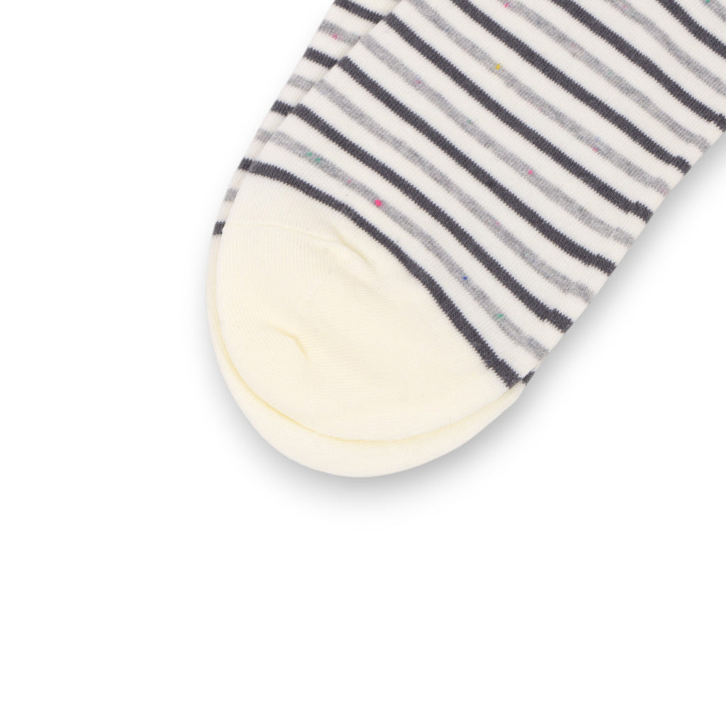Anna-Kaci 3-Pack Women's Cartoon Embroidered Cotton Ankle Socks with Stripes and Color Speckle Design