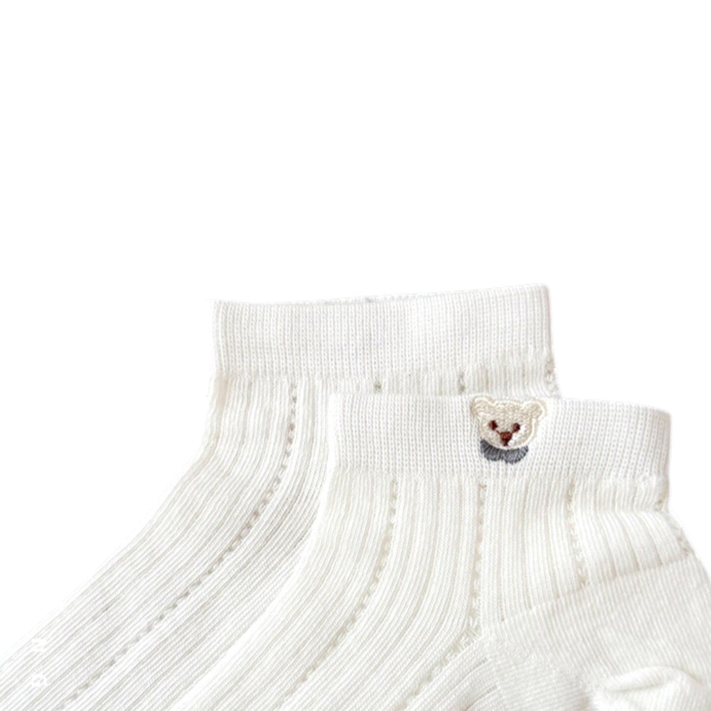 Anna-Kaci 3-Pack Women's Ribbed Cotton Ankle Socks with Embroidered Bear and Moisture-Wicking Comfort