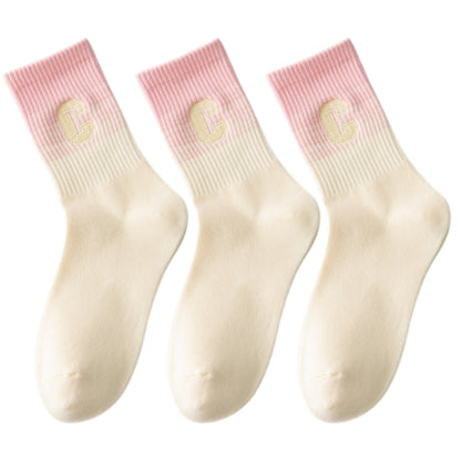 Anna-Kaci 3-Pack Women's Cotton Crew Socks with Cushioned Arch and Moisture-Wicking Athletic Fit
