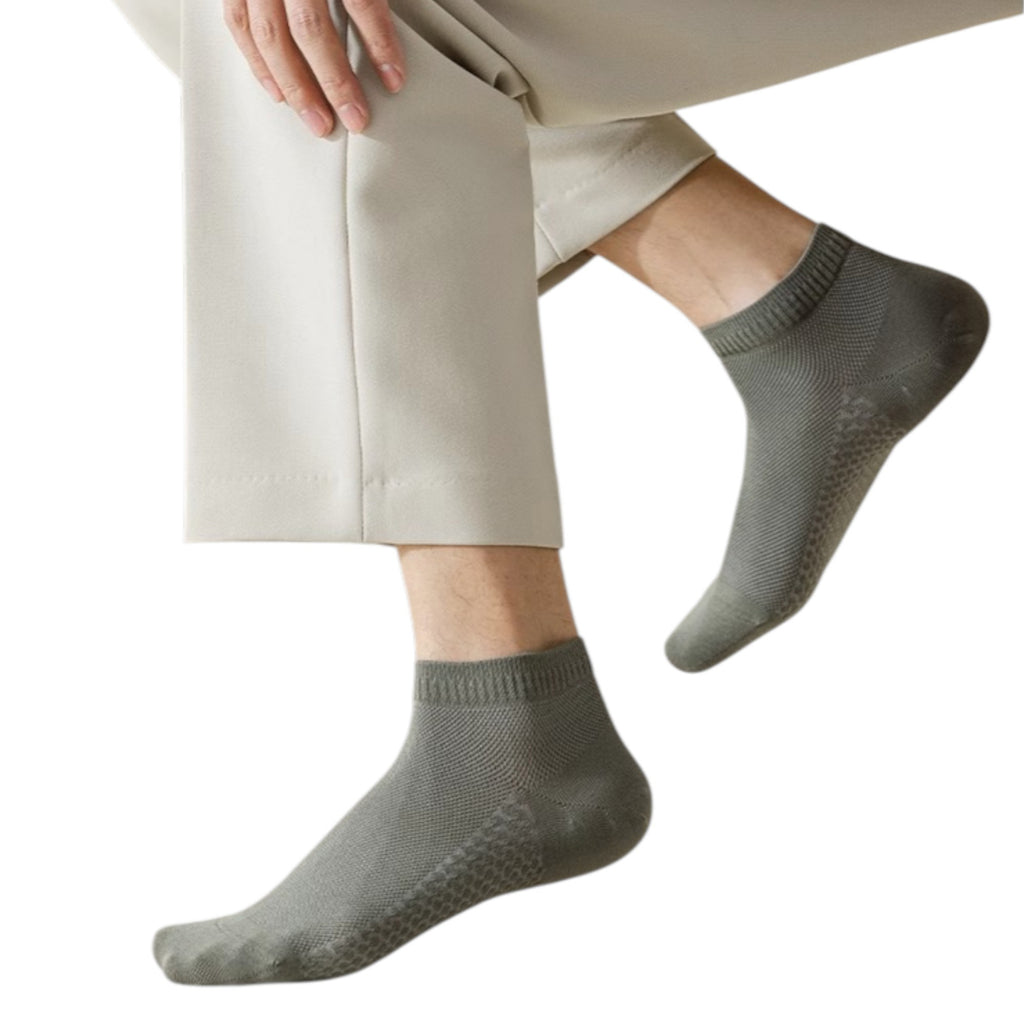 Anna-Kaci 3-Pack Men¡¯s Low Cut Cotton Ankle Socks with Breathable Mesh Knit and Odor-Resistant Antibacterial Design