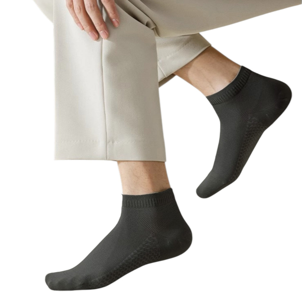 Anna-Kaci 3-Pack Men¡¯s Low Cut Cotton Ankle Socks with Breathable Mesh Knit and Odor-Resistant Antibacterial Design