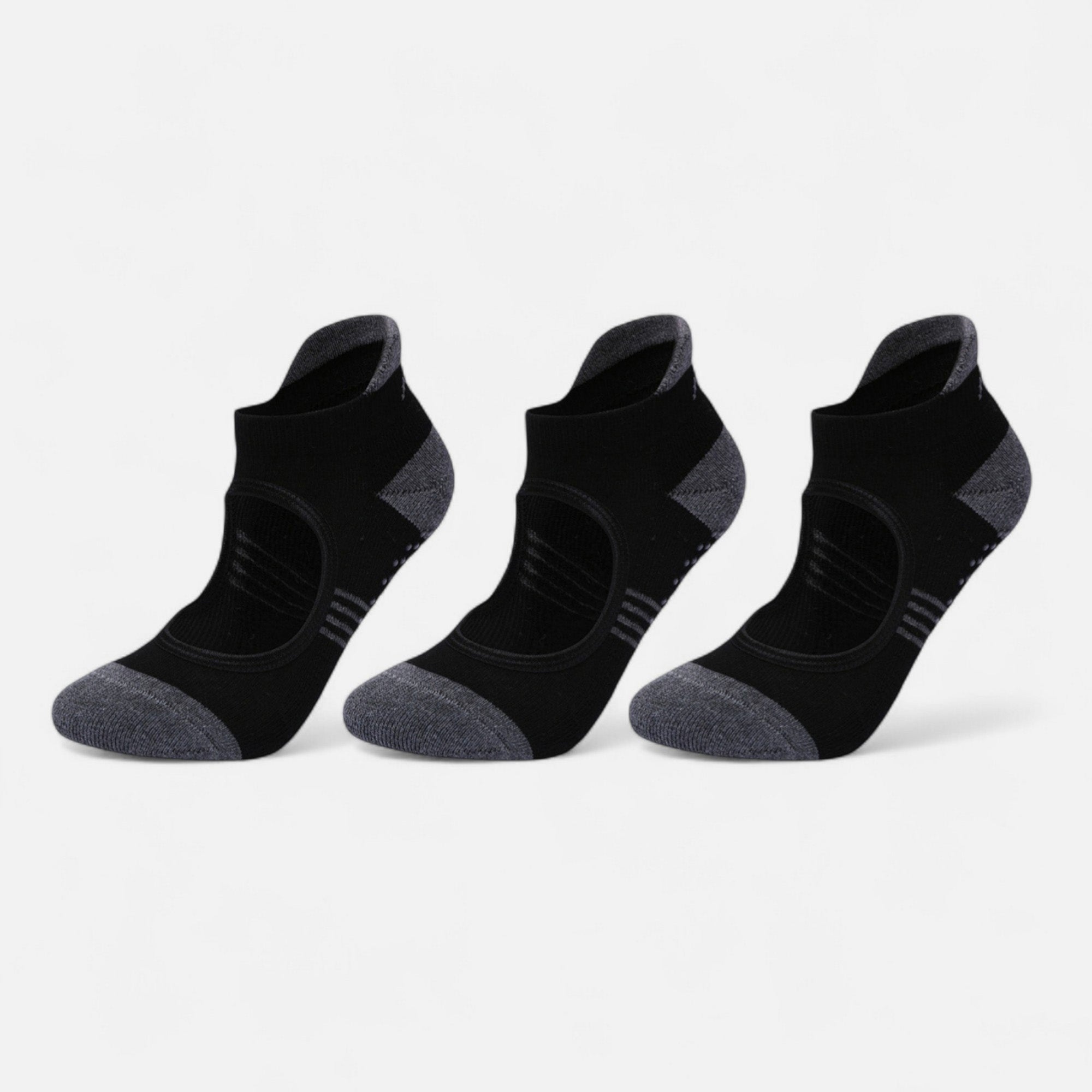 Anna-Kaci Women's 3-Pack Low Cut Performance Socks with Arch Support Cushioned Sole and Non-Slip Grip Heel