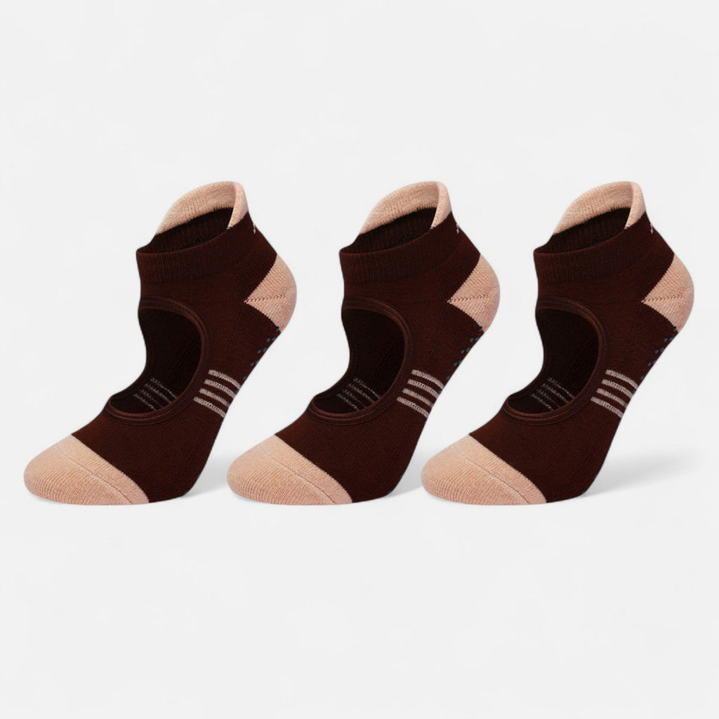Anna-Kaci Women's 3-Pack Low Cut Performance Socks with Arch Support Cushioned Sole and Non-Slip Grip Heel