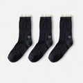 Anna-Kaci Women's 3-Pack Sheer Floral Embroidered Socks with Contrast Ruffle Cuff and Delicate Flower Accents