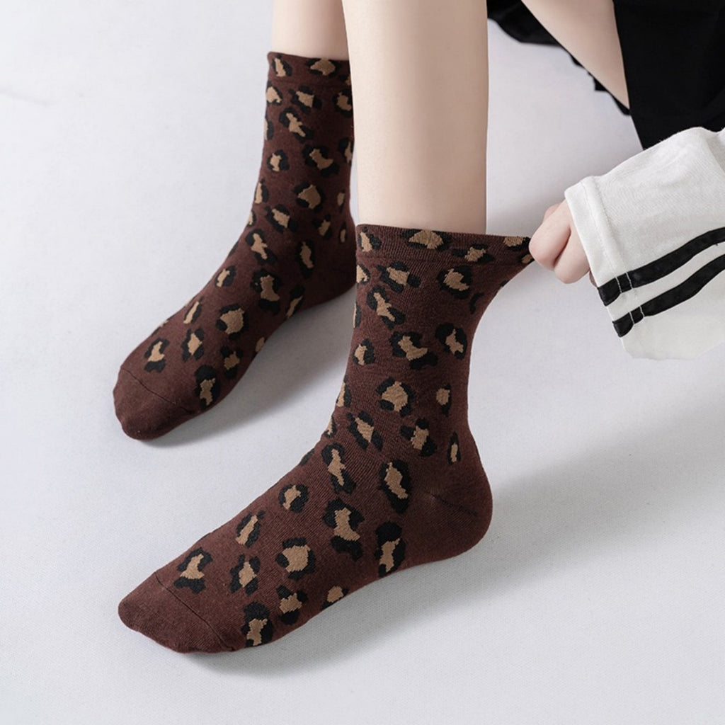 Anna-Kaci Women's 3-Pack Leopard Print Ankle Socks with Soft Knit Fabric and Allover Animal Pattern