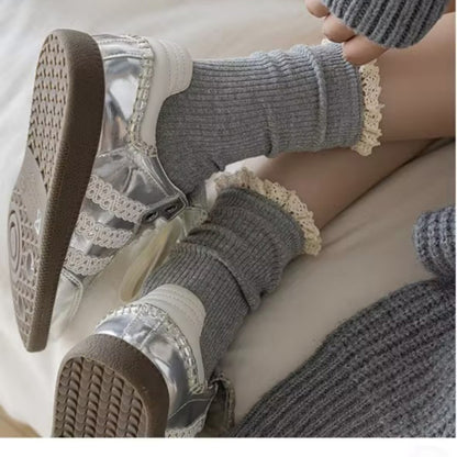 Anna-Kaci Women's 3-Pack Ribbed Crew Socks with Soft Plush Trim and Comfortable Stretch Knit Design