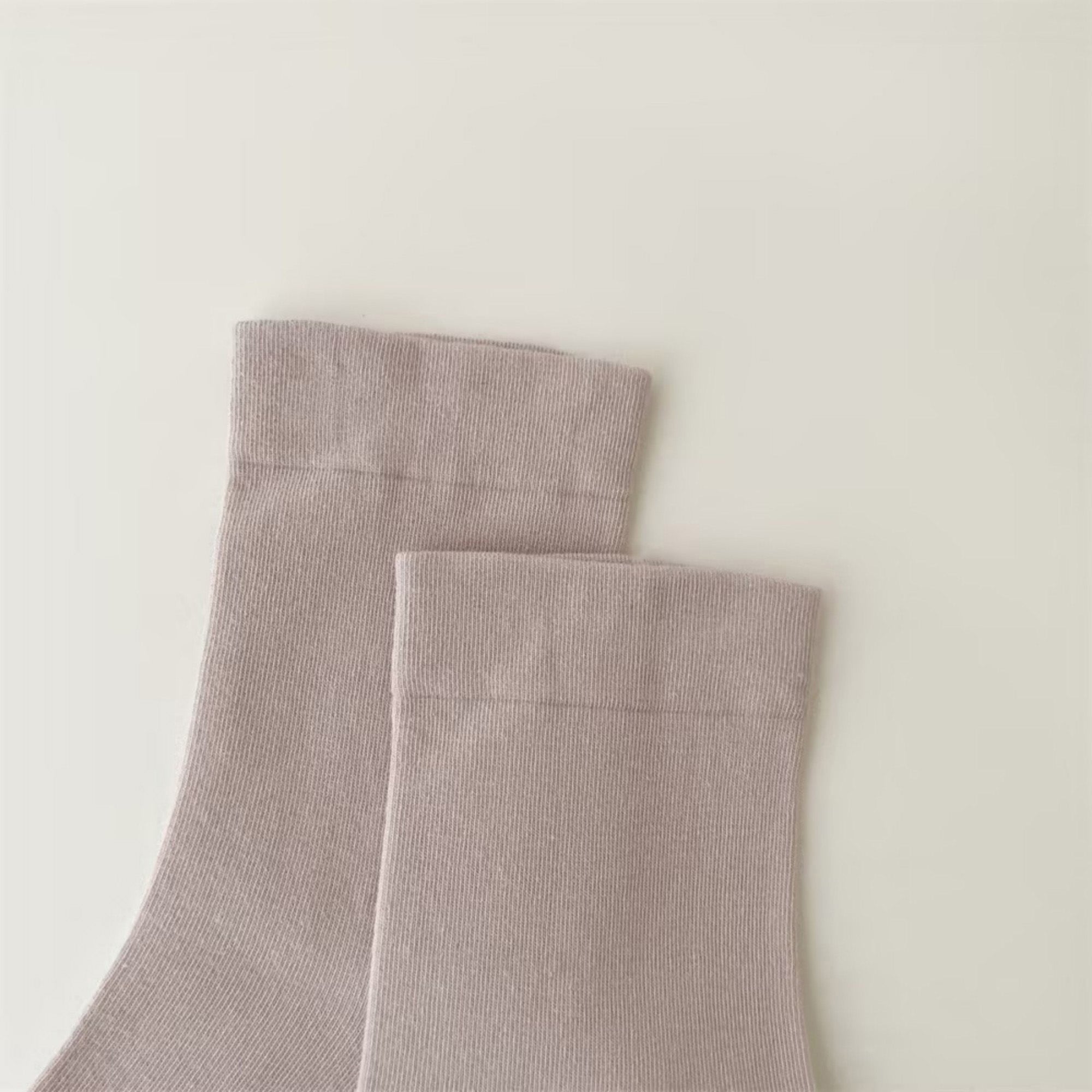 Anna-Kaci Women's Minimalist Solid Pink Crew Socks 3-Pack Soft Cotton Blend Comfort Fit Seamless Toe Design