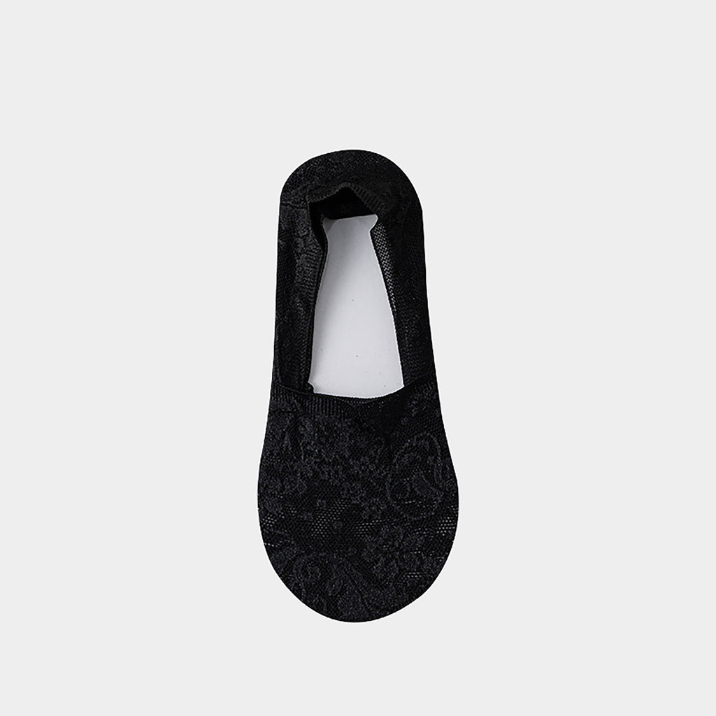 Anna-Kaci 3-Pack Women's Lace Mesh No Show Socks with Silicone Non-Slip Sole