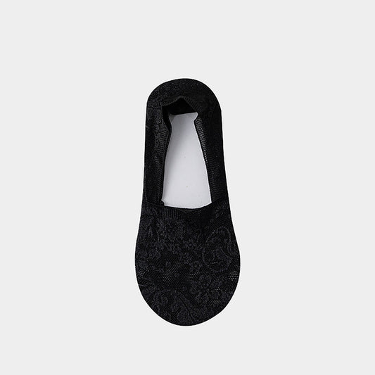 Anna-Kaci 3-Pack Women's Lace Mesh No Show Socks with Silicone Non-Slip Sole