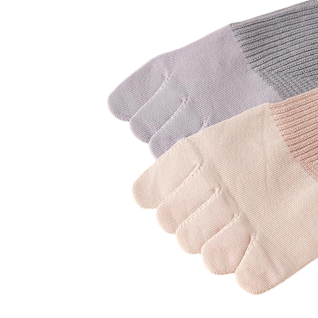 Anna-Kaci 3-Pack Women's Pure Cotton Five-Toe Socks with Antibacterial Breathable Design