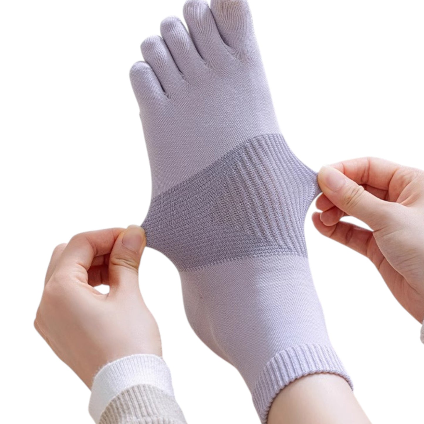 Anna-Kaci 3-Pack Women's Pure Cotton Five-Toe Socks with Antibacterial Breathable Design
