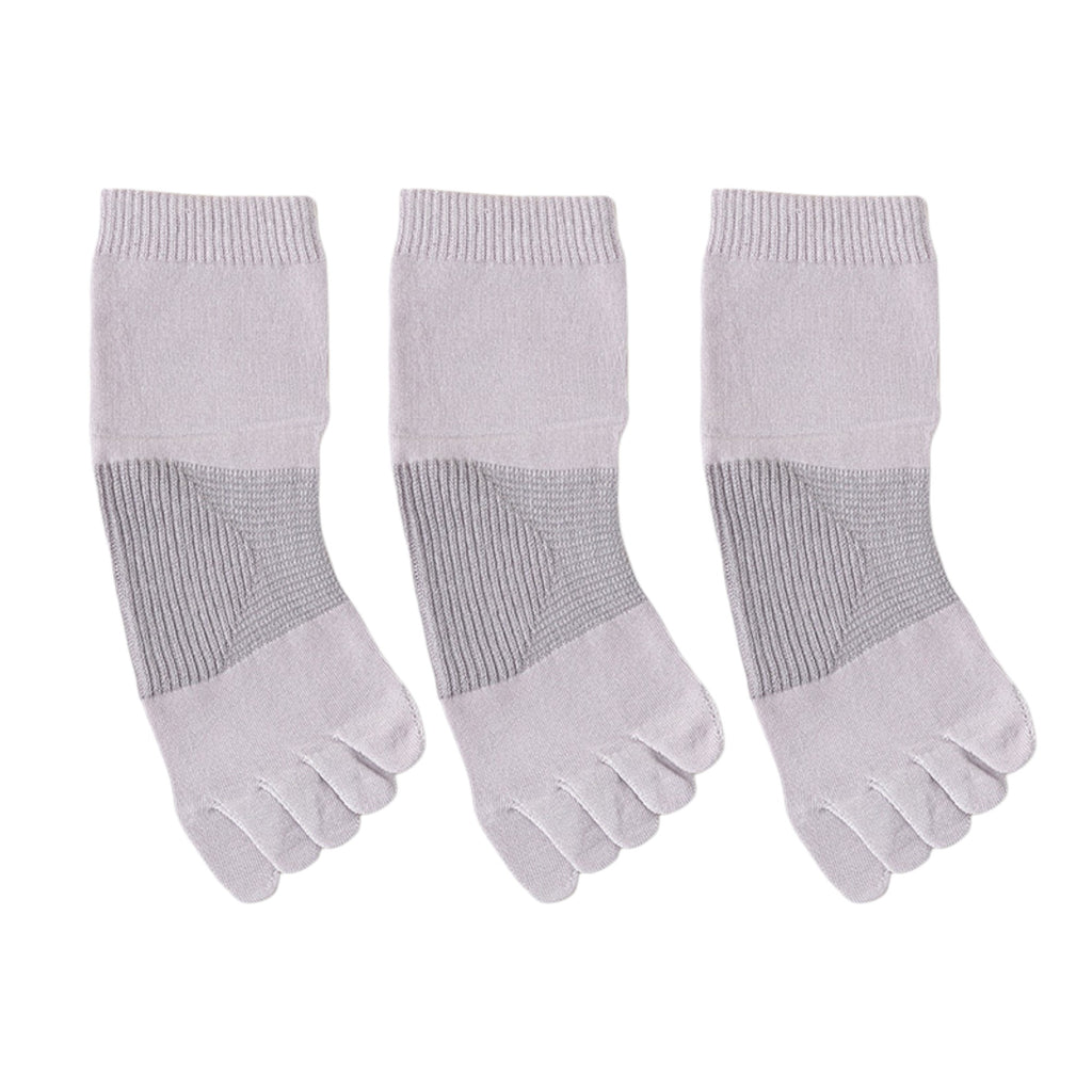 Anna-Kaci 3-Pack Women's Pure Cotton Five-Toe Socks with Antibacterial Breathable Design