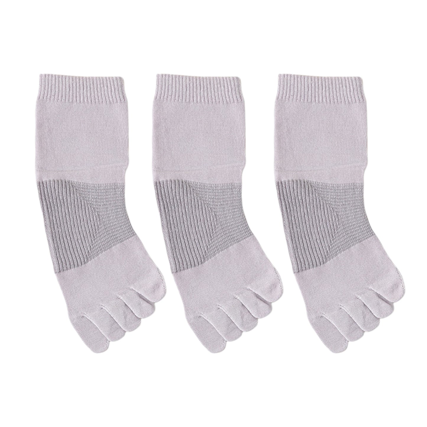 Anna-Kaci 3-Pack Women's Pure Cotton Five-Toe Socks with Antibacterial Breathable Design