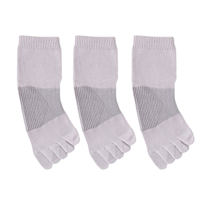 Anna-Kaci 3-Pack Women's Pure Cotton Five-Toe Socks with Antibacterial Breathable Design