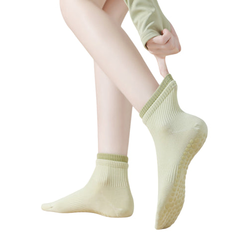 Anna-Kaci 3-Pack Women's Mid-Ankle Sports Socks with Silicone Non-Slip Grip and Breathable Comfort