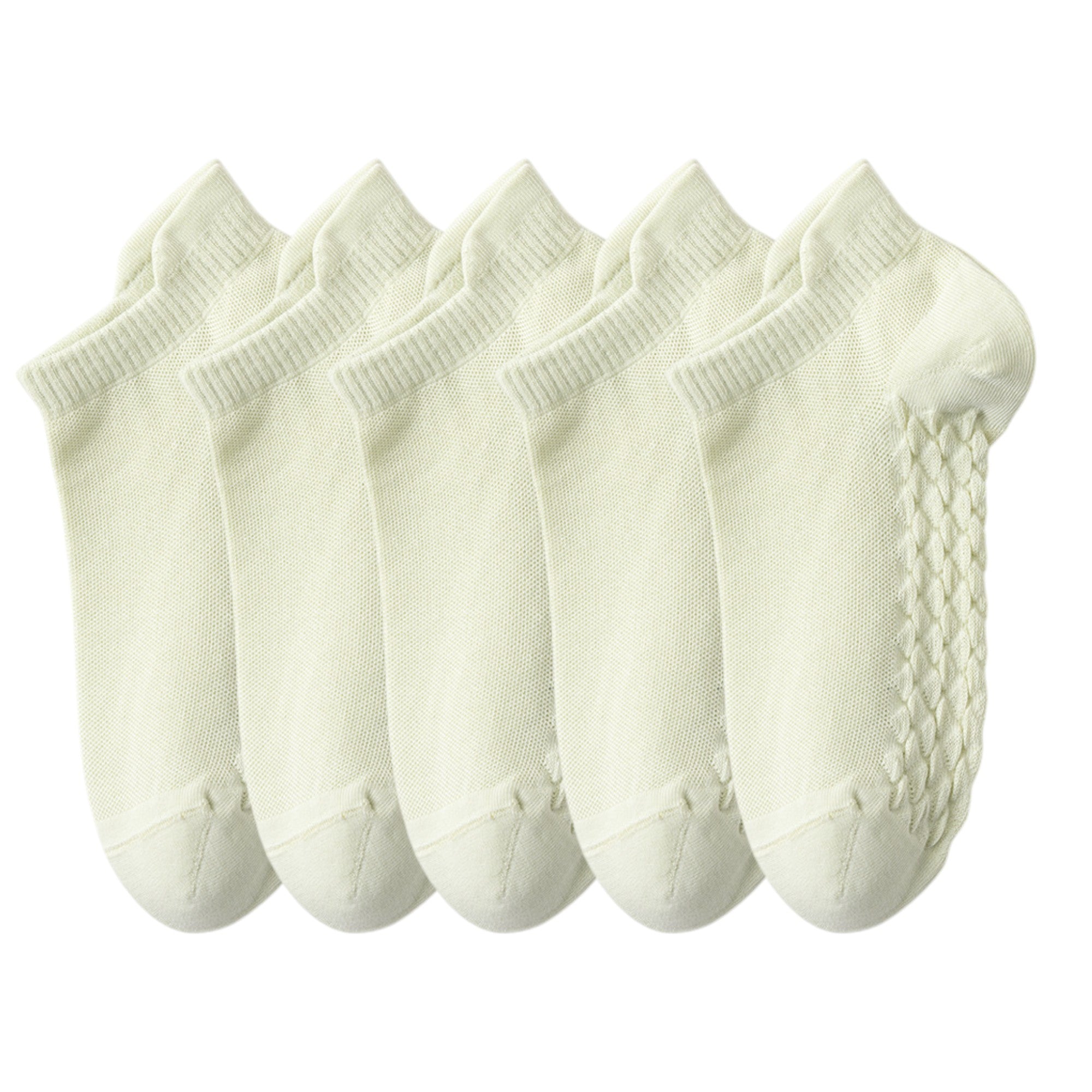 Anna-Kaci 5-Pair Cotton Low-Cut Ankle Socks with Soft Breathable Knit Design and Stretch Comfort Fit