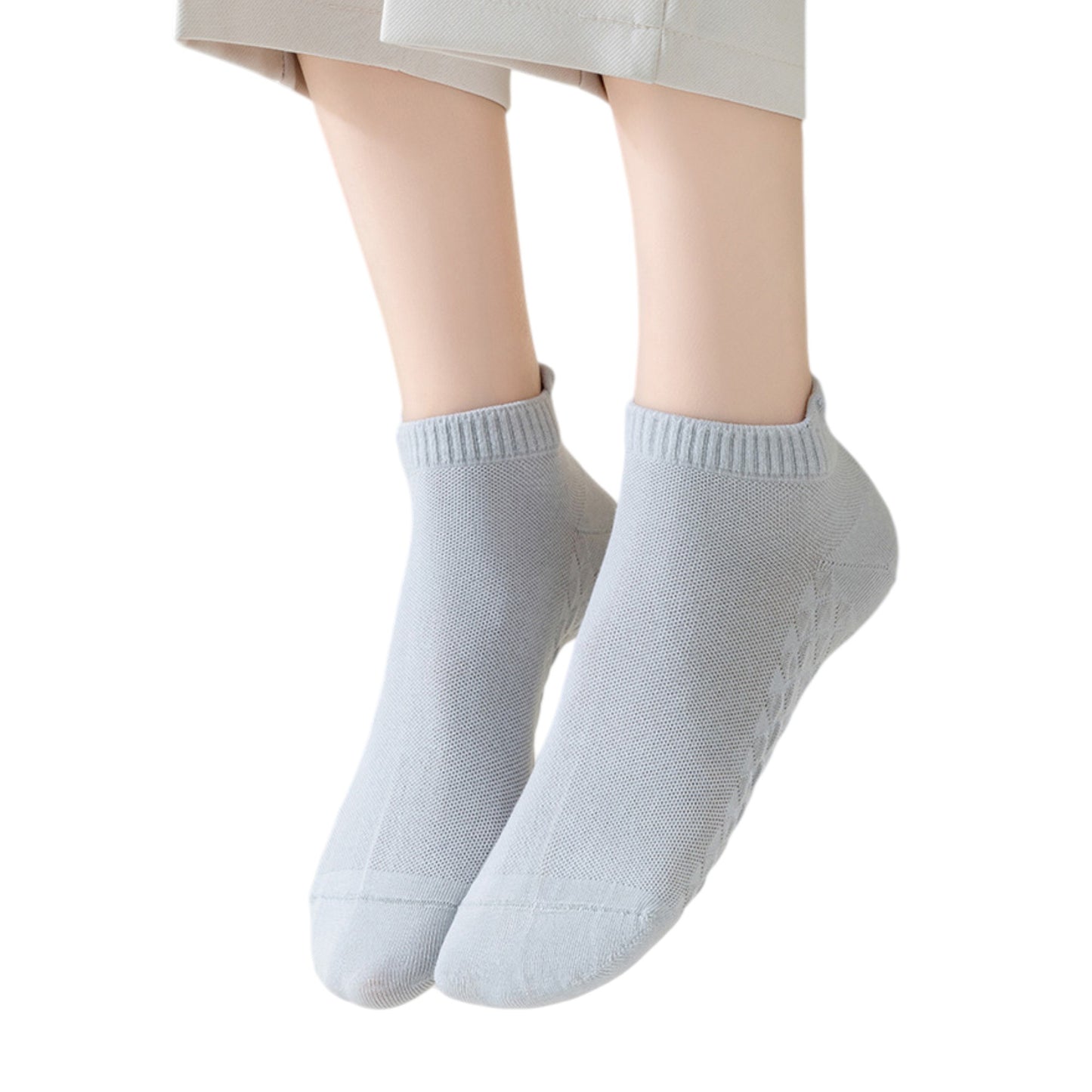 Anna-Kaci 5-Pair Cotton Low-Cut Ankle Socks with Soft Breathable Knit Design and Stretch Comfort Fit