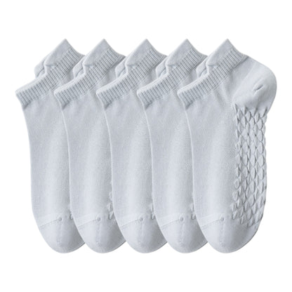 Anna-Kaci 5-Pair Cotton Low-Cut Ankle Socks with Soft Breathable Knit Design and Stretch Comfort Fit