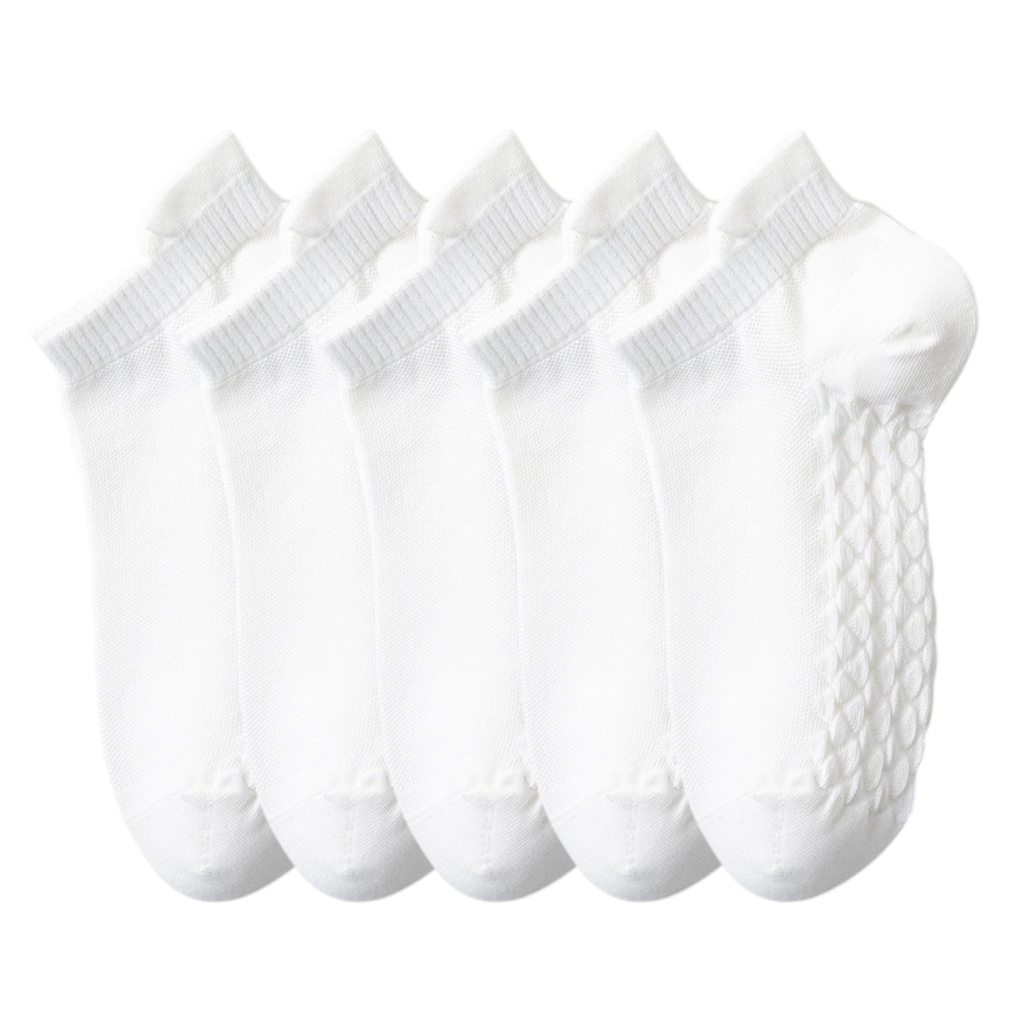 Anna-Kaci 5-Pair Cotton Low-Cut Ankle Socks with Soft Breathable Knit Design and Stretch Comfort Fit