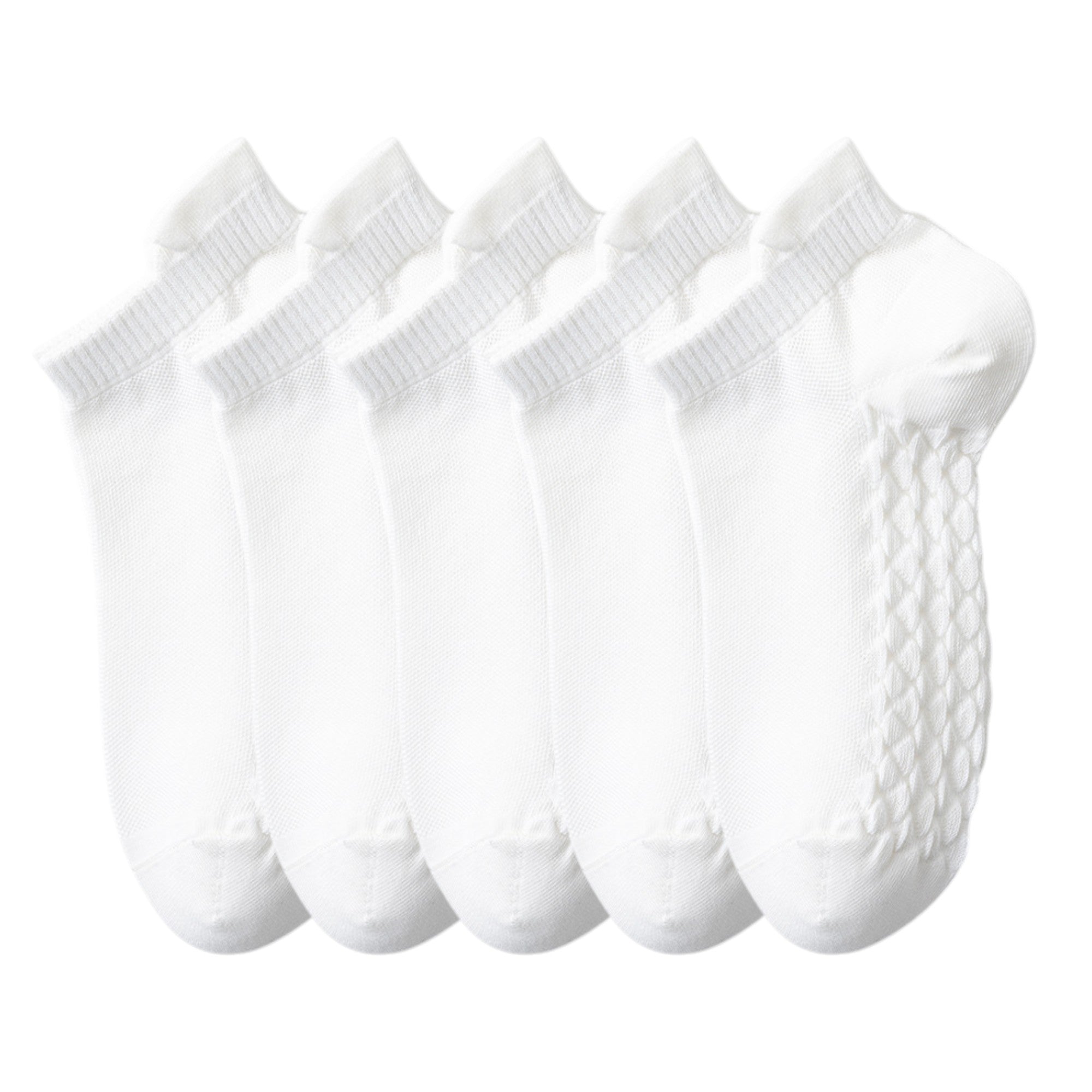 Anna-Kaci 5-Pair Cotton Low-Cut Ankle Socks with Soft Breathable Knit Design and Stretch Comfort Fit