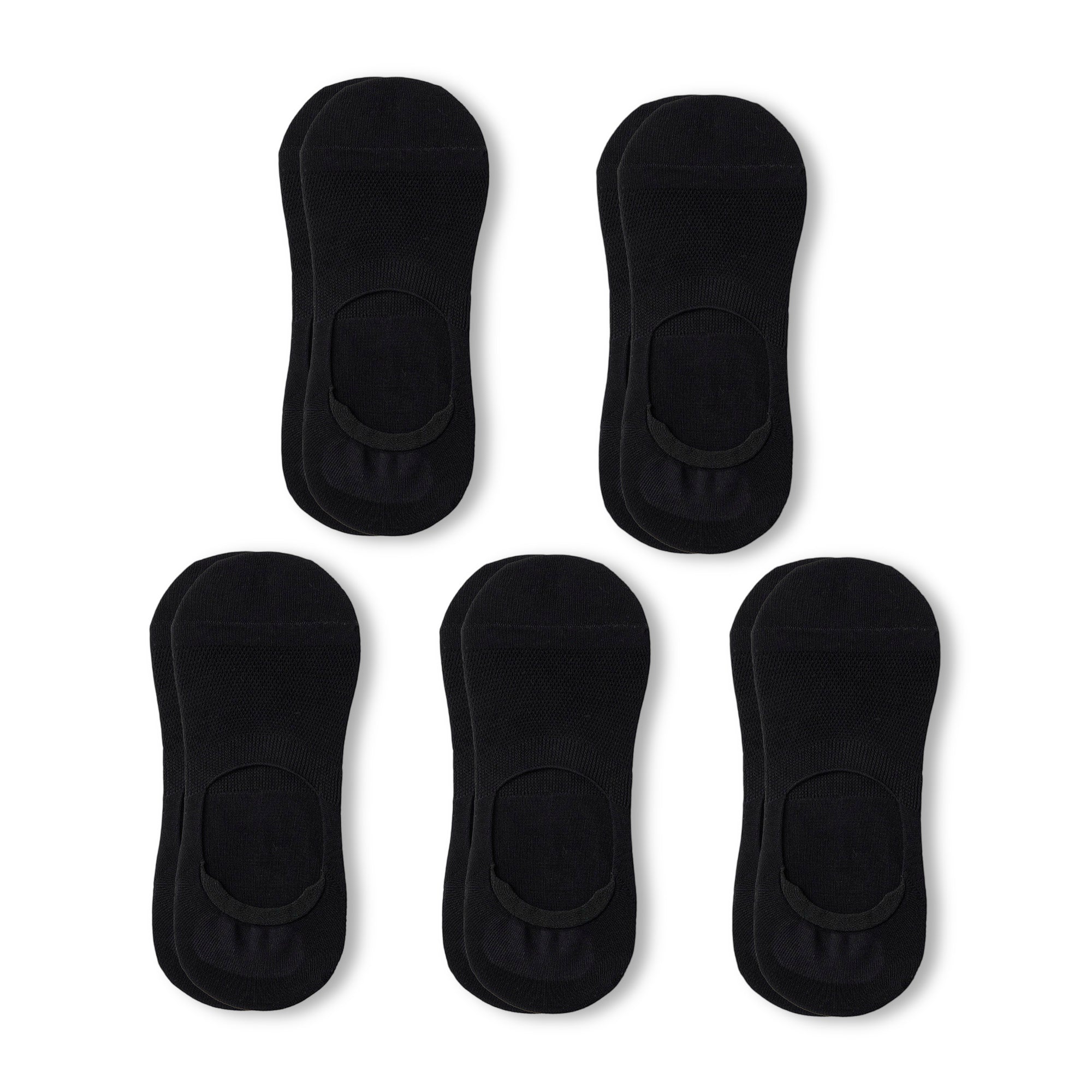 Anna-Kaci Mens 5 Pairs Cotton Blend No Show Socks Solid Color Low Cut Casual Socks