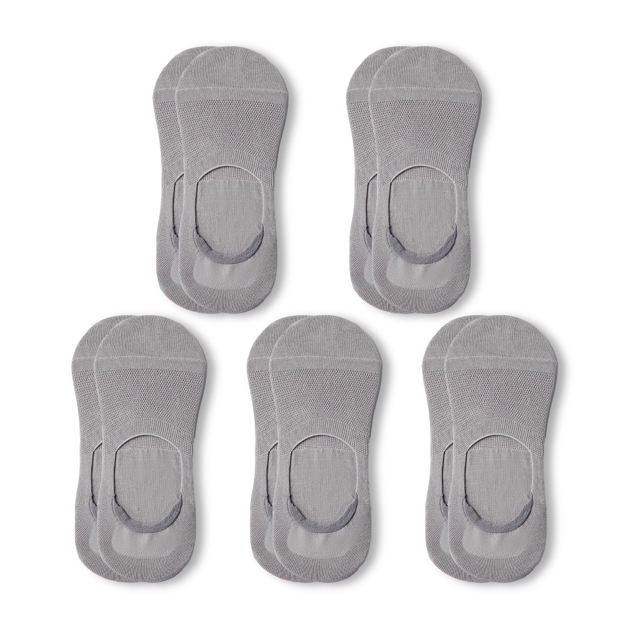 Anna-Kaci Mens 5 Pairs Cotton Blend No Show Socks Solid Color Low Cut Casual Socks
