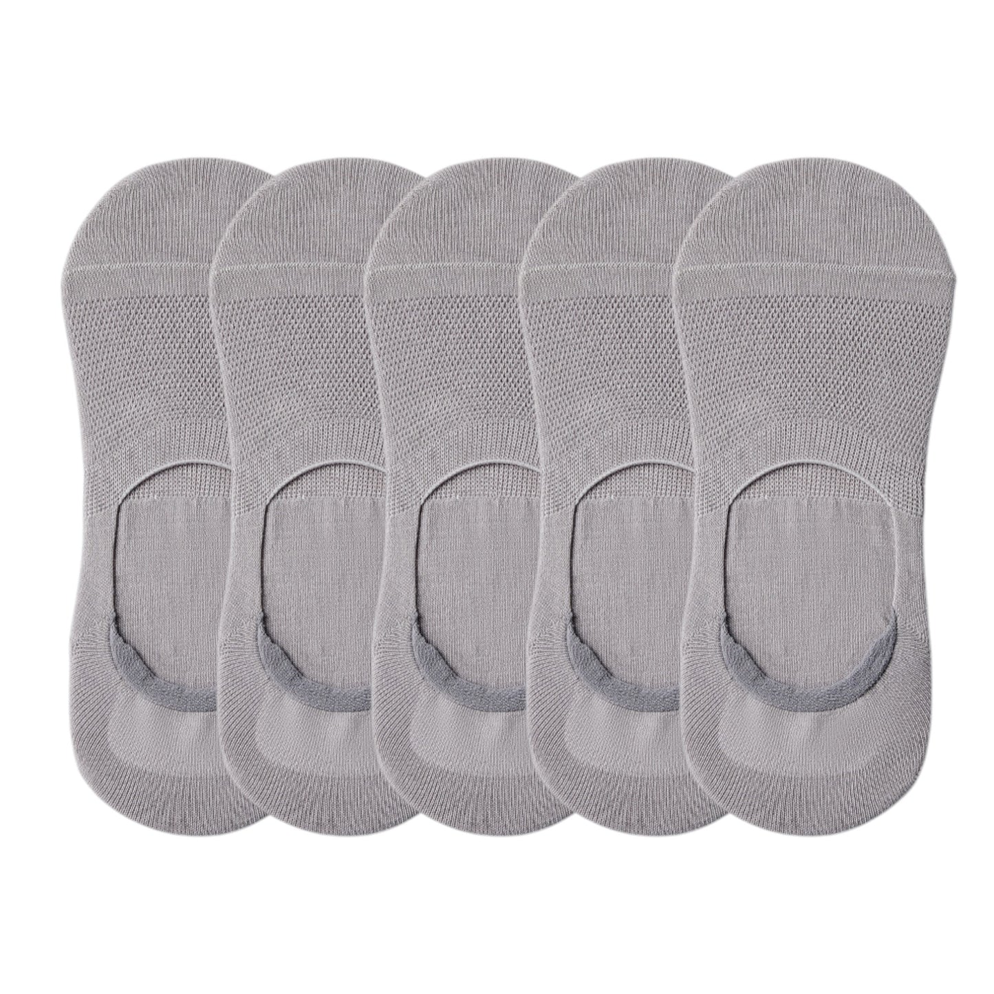 Anna-Kaci Men's 5 Pairs Low Cut Mesh Socks with Non-Slip Heel and Soft Stretch Fit