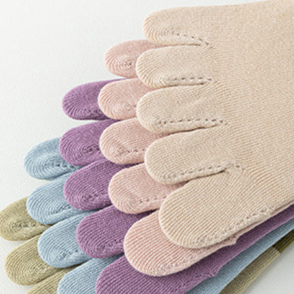 Anna-Kaci 3 Pairs Women's Cotton Sports Five Toe Anti Slip Fitness Yoga Socks with Elastic Strap