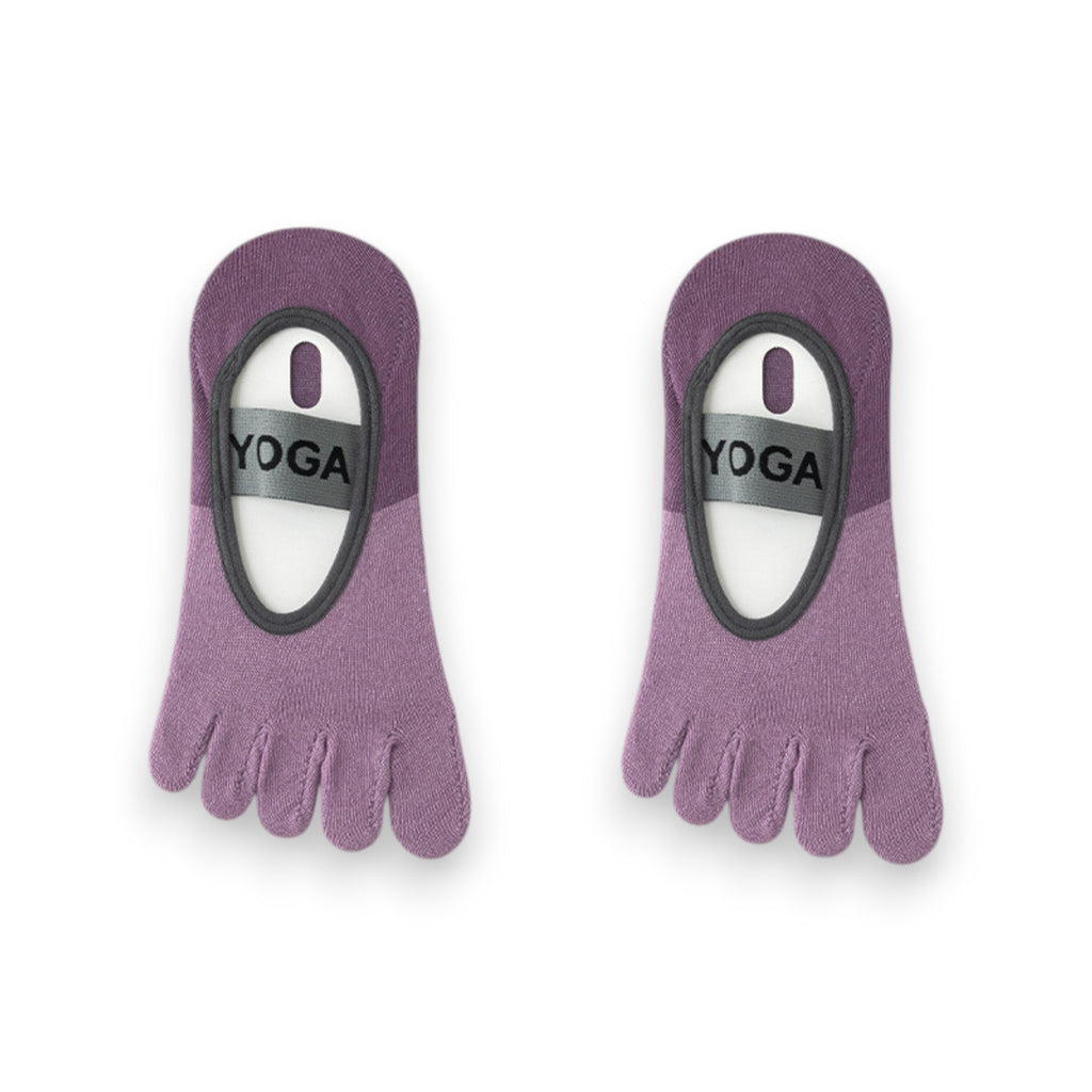 Anna-Kaci 3 Pairs Women's Cotton Sports Five Toe Anti Slip Fitness Yoga Socks with Elastic Strap