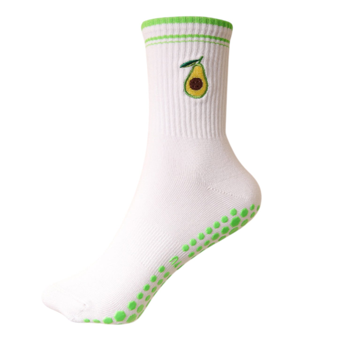 Anna-Kaci Women's 3-Pack Cotton Crew Socks with Non-Slip Grip and Embroidered Fruit and Animal Designs