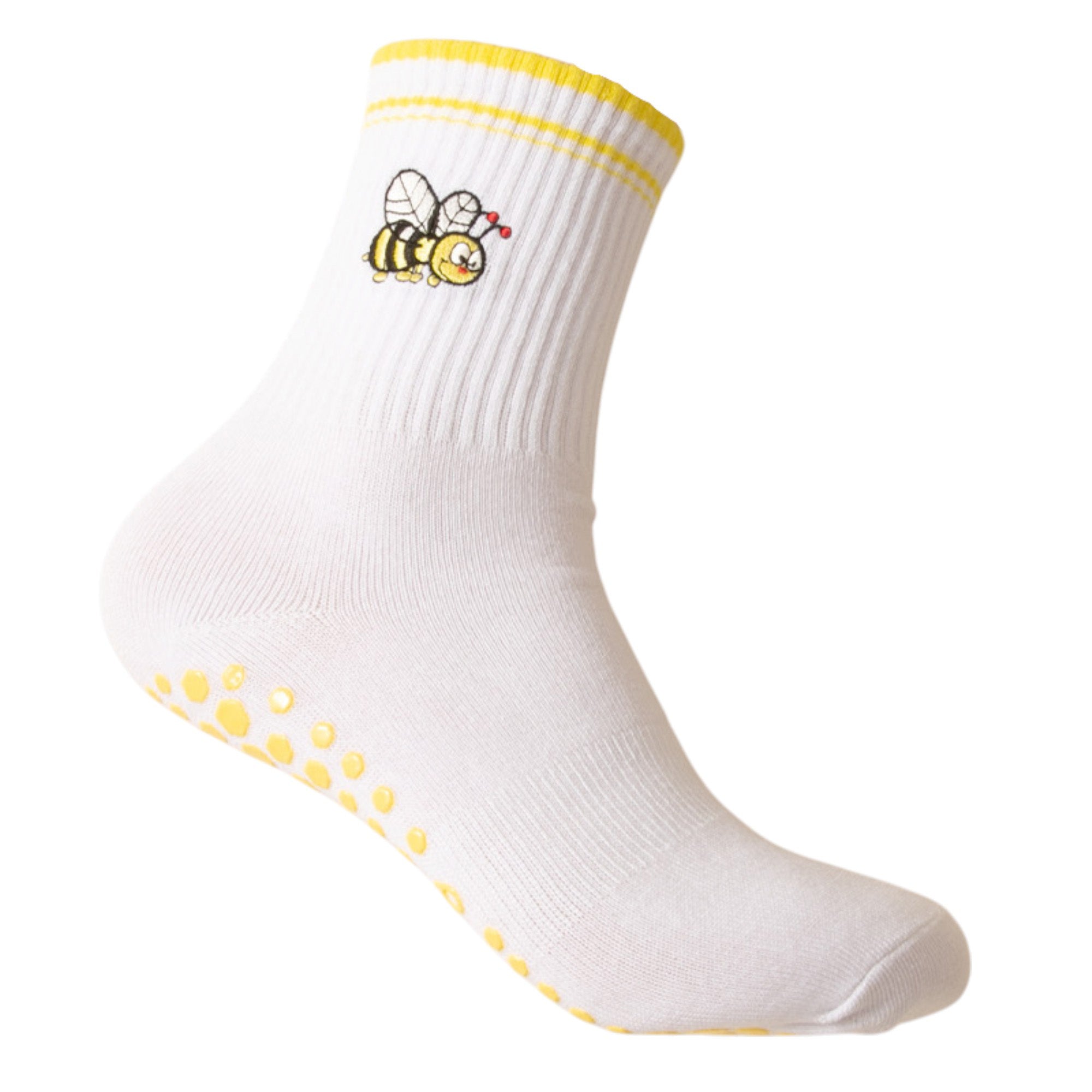 Anna-Kaci Women's 3-Pack Cotton Crew Socks with Non-Slip Grip and Embroidered Fruit and Animal Designs