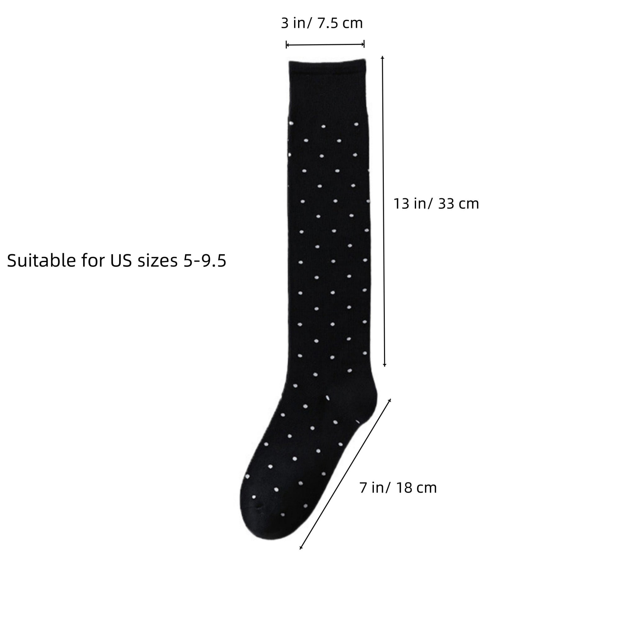 Anna-Kaci Women's 2-Pair Knee-High Socks with Classic Polka Dot Pattern Soft Stretch Fabric Perfect for Gifting and Everyday Wear