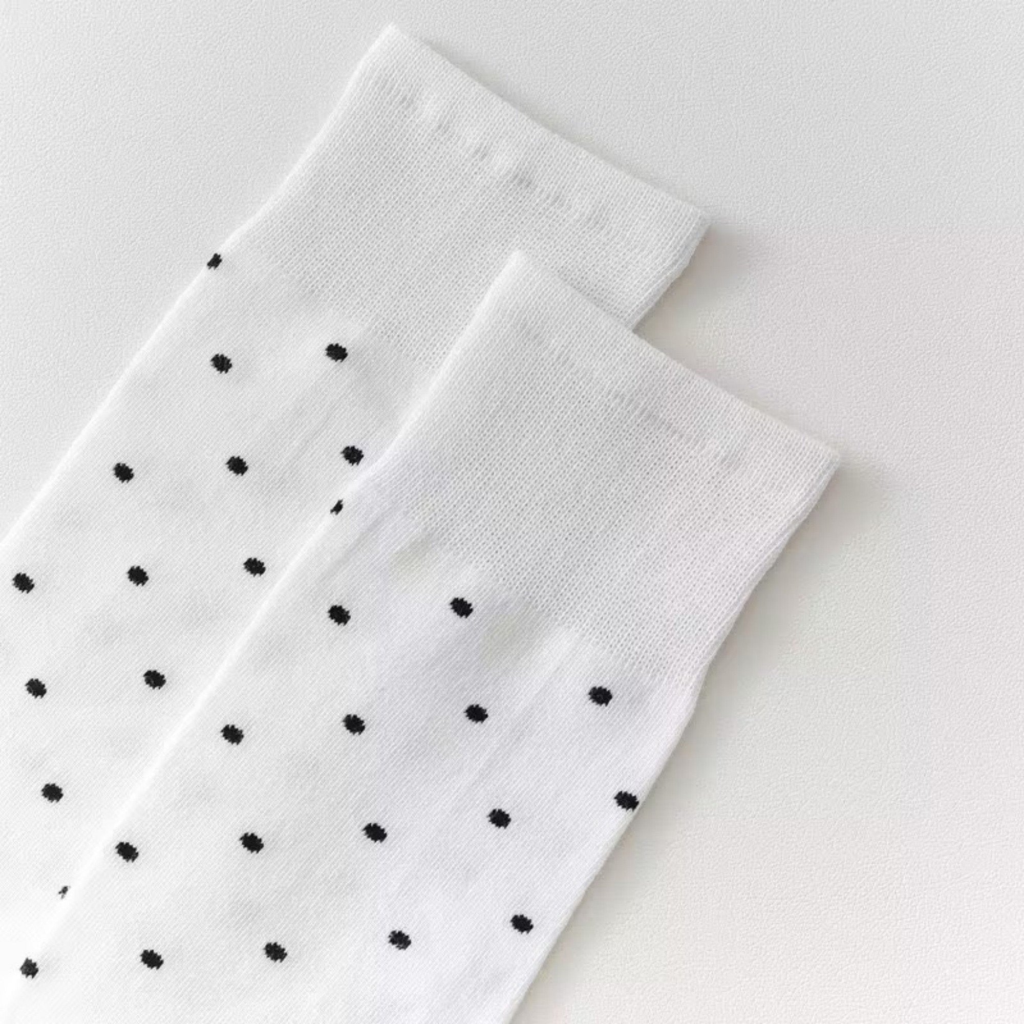 Anna-Kaci Women's 2-Pair Knee-High Socks with Classic Polka Dot Pattern Soft Stretch Fabric Perfect for Gifting and Everyday Wear