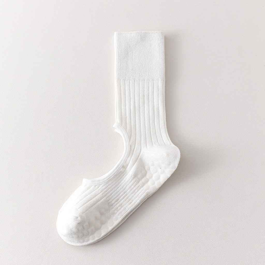 Anna-Kaci 2-Pair Non-Slip Pilates Socks with Open Instep Cutout and Ribbed Knit Design for Yoga, Barre, and Dance Workouts