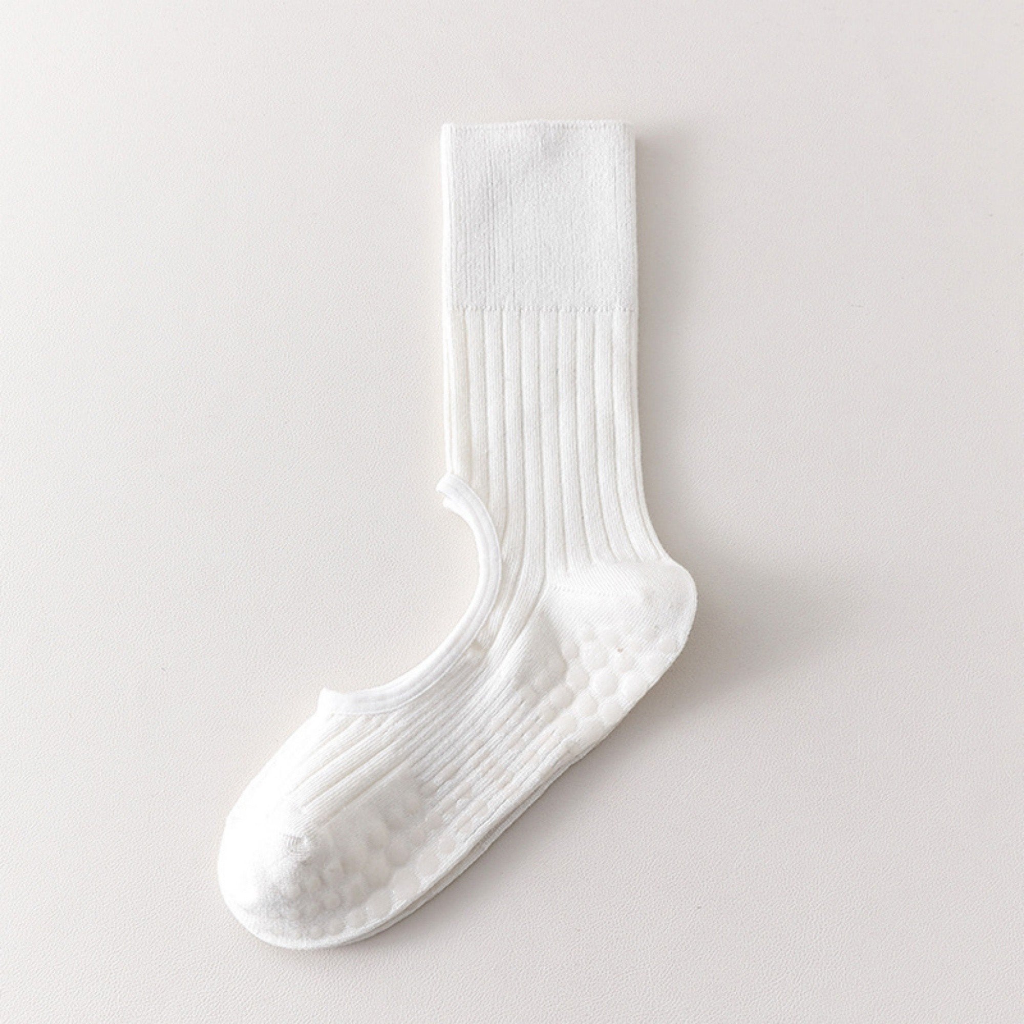 Anna-Kaci 2-Pair Non-Slip Pilates Socks with Open Instep Cutout and Ribbed Knit Design for Yoga, Barre, and Dance Workouts