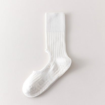 Anna-Kaci 2-Pair Non-Slip Pilates Socks with Open Instep Cutout and Ribbed Knit Design for Yoga, Barre, and Dance Workouts