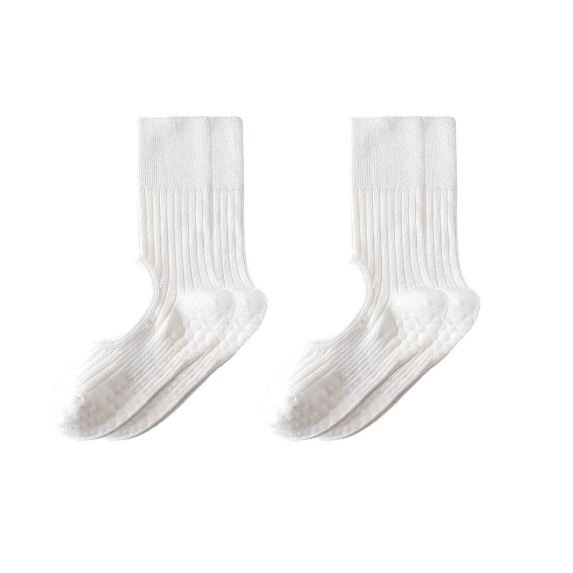 Anna-Kaci 2-Pair Non-Slip Pilates Socks with Open Instep Cutout and Ribbed Knit Design for Yoga, Barre, and Dance Workouts